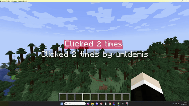 Clickable counter hologram